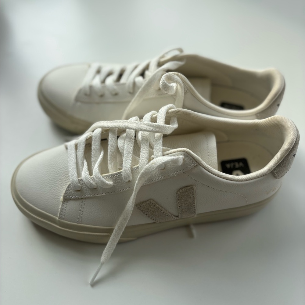Veja Cream Lace-Up Sneakers